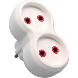 Kontaktligzdu sadalītājs bez zemējuma 2v., balts