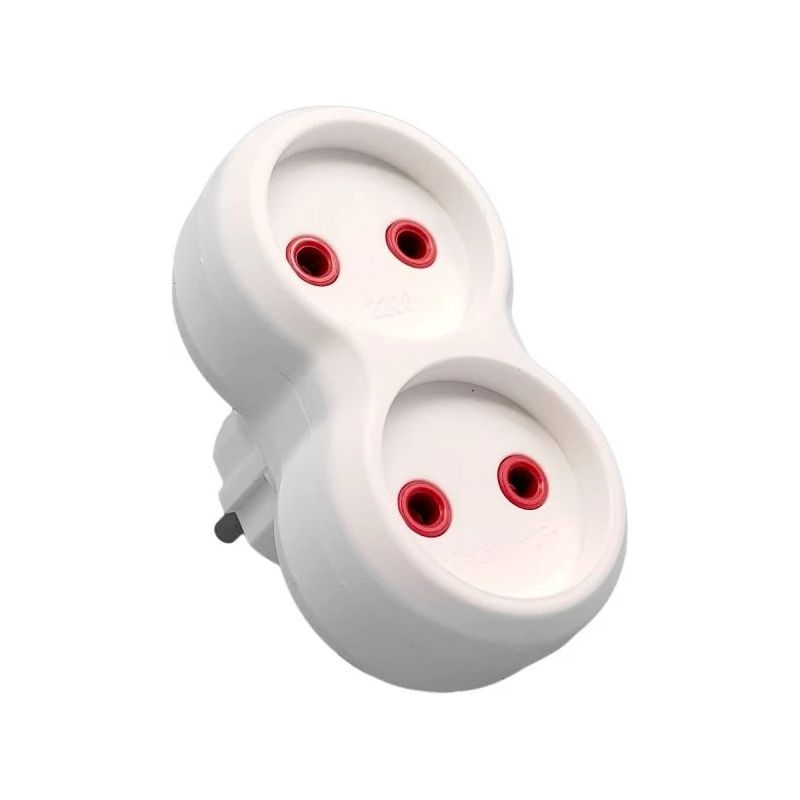 Kontaktligzdu sadalītājs bez zemējuma 2v., balts