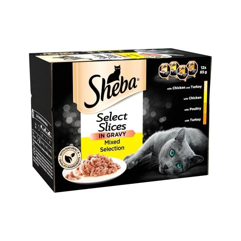 Mitrā kaķu barība Sheba Poultry, 0.085 kg x 12 gab.