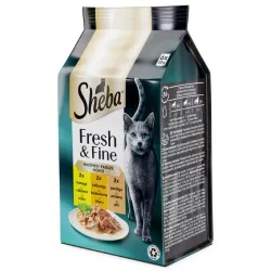 Mitrā kaķu barība Sheba Mini Pouch, mājputnu gaļa, 0.05 kg, 6 gab.