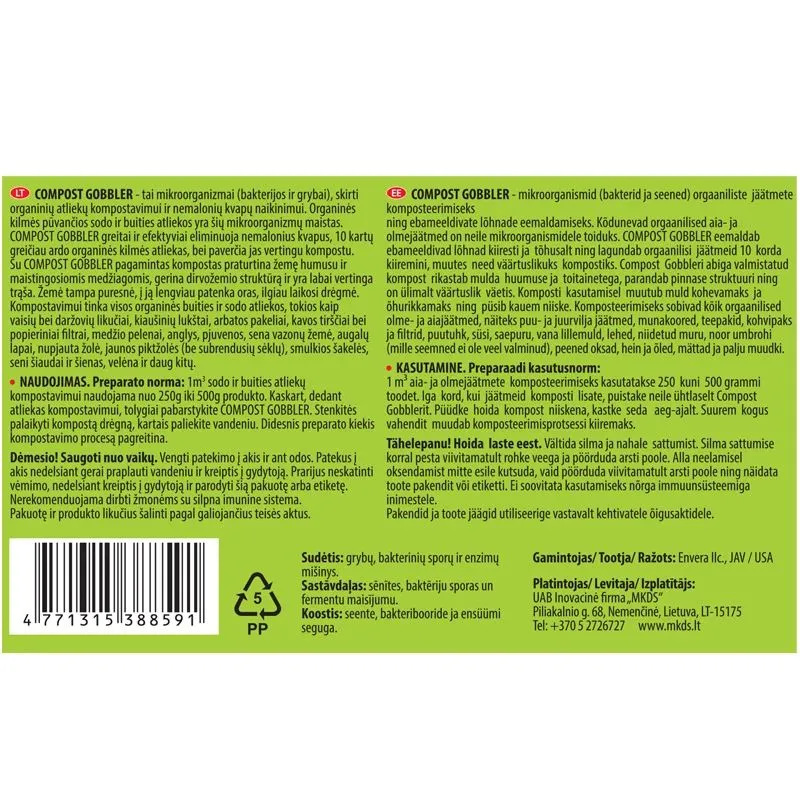 Kompostavimo priemonė Mkds Compost Gobbler, 0.5 kg