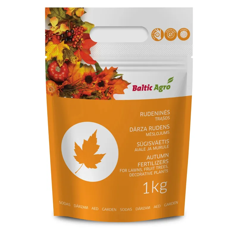 Mēslojums ogu stādiem, zālienam, ziediem Baltic Agro Autumn, granulēts, 1 kg