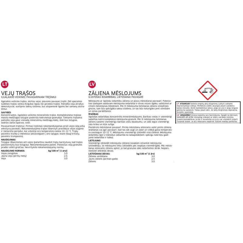 Mēslojums zālienam Baltic Agro, granulēts, 7.5 kg