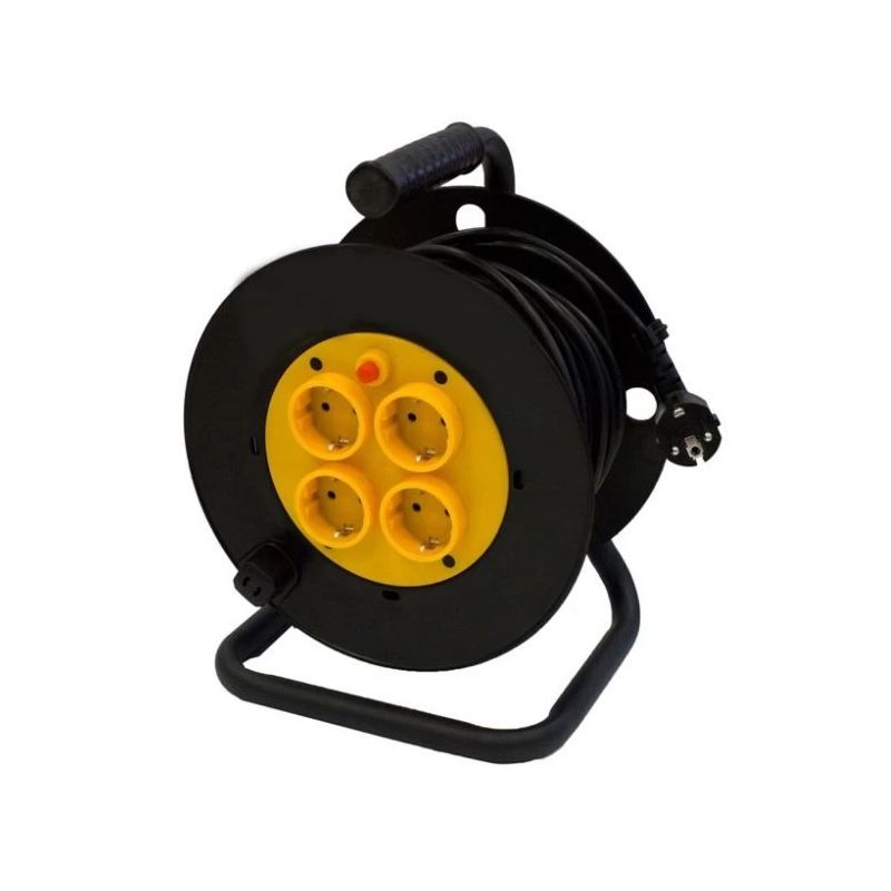 Extension Cord with Reel OKKO. 4 Outlets. 25 m
