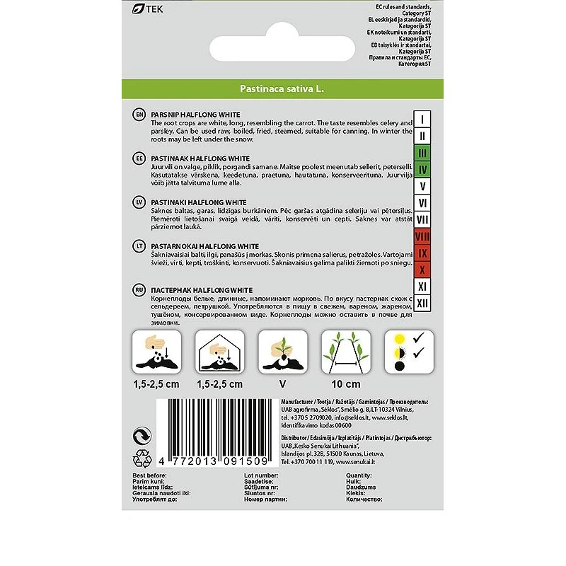 Sēklas pastinaki halflong white