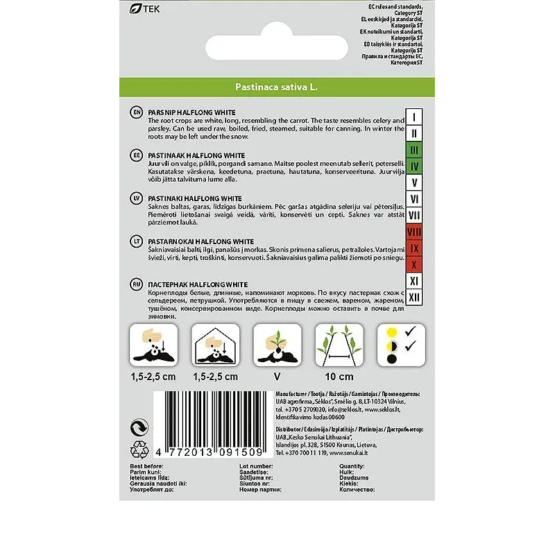 Seeds Okko, parsnip Halflong White, 2 g