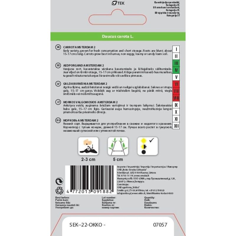 Sēklas galda burkāni amsterdam 2