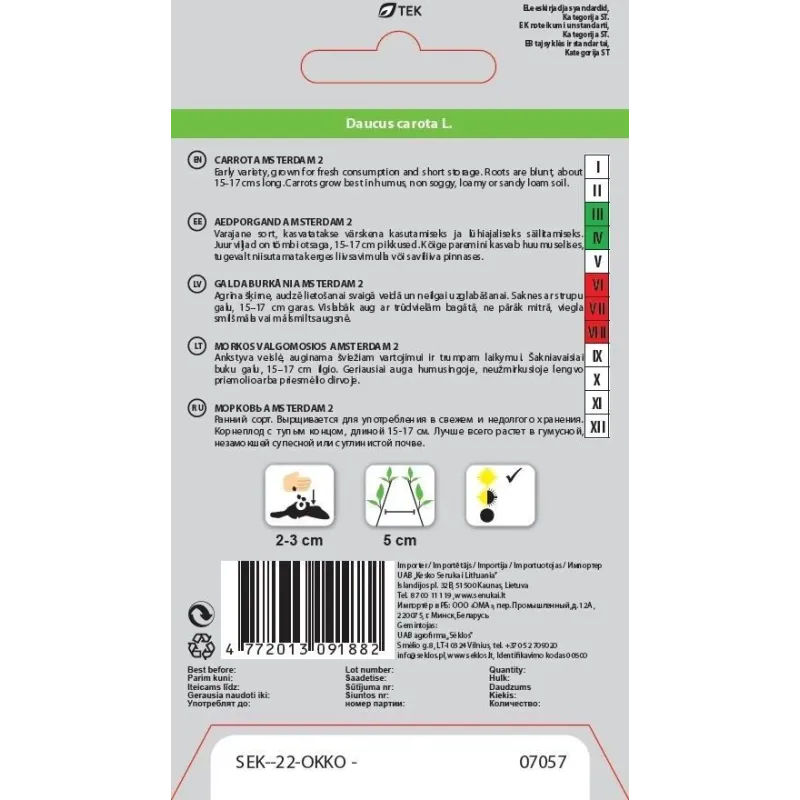 Sēklas Okko, burkāns Amsterdam 2, 2 g