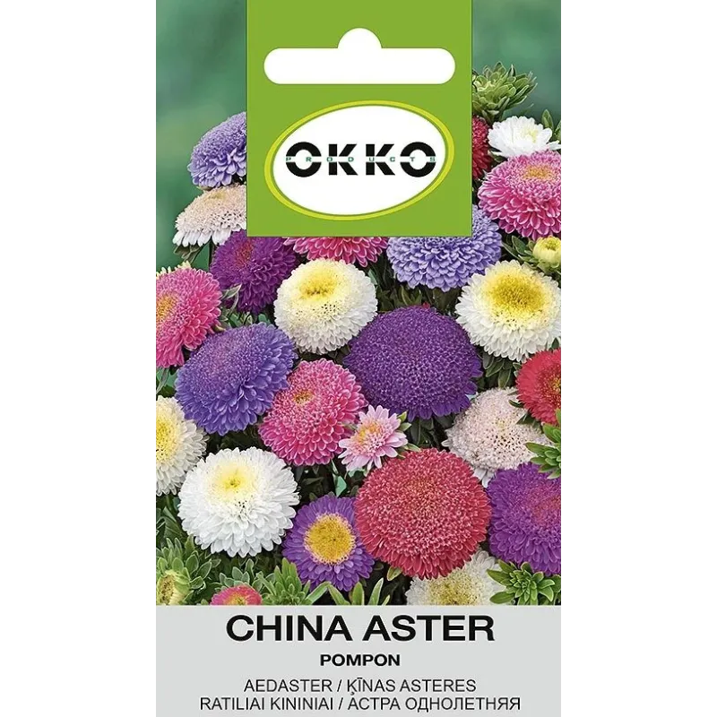 Sēklas Okko ķīnas astere Pompon, 0.5 g