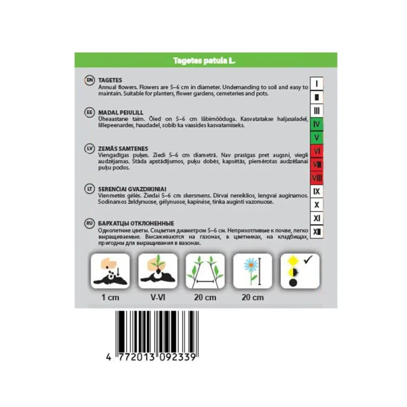 Sēklas Okko samtenes Sparky, 0.4 g