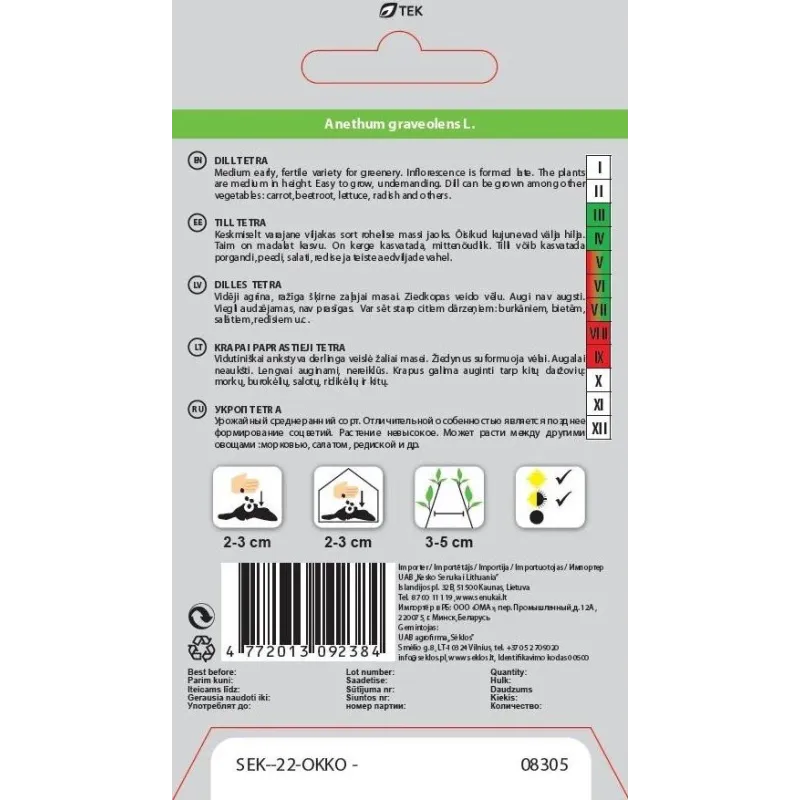 Sēklas Okko dilles Tetra, 2 g