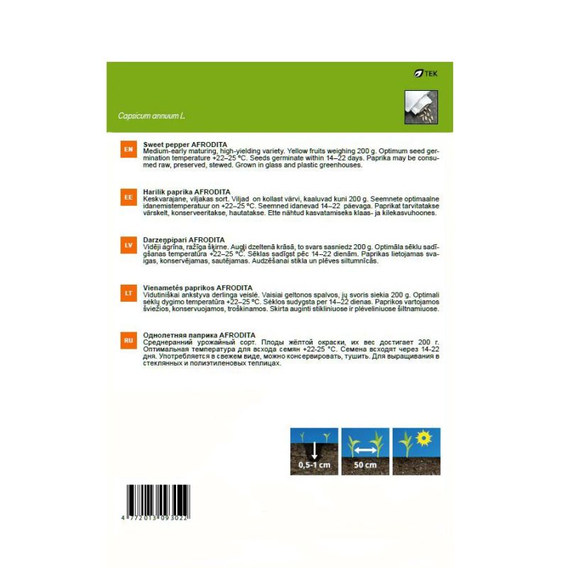 Sēklas paprika viengadīgā afrodita