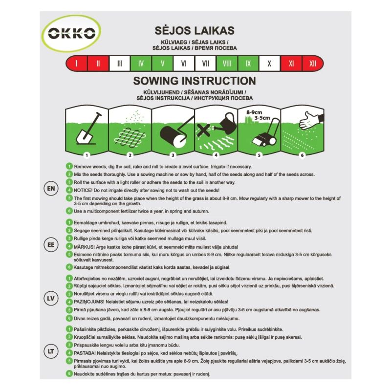 Sēklas zāliena dekoratīvas okko 1kg