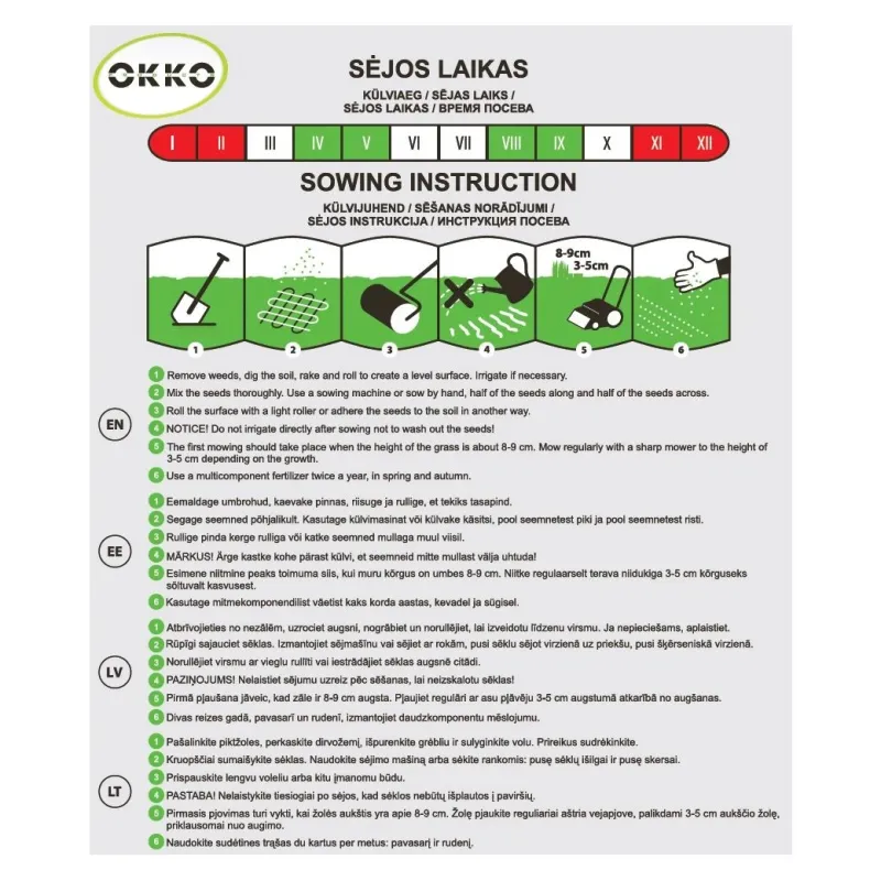 Zāliena sēklas dekoratīvi Okko Decorative, 1 kg