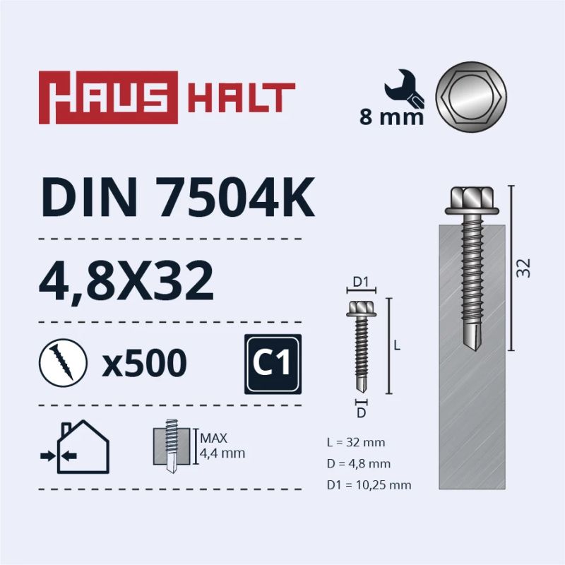 Skrūve pašgriez 4,8x32 din7504k zn ,500,