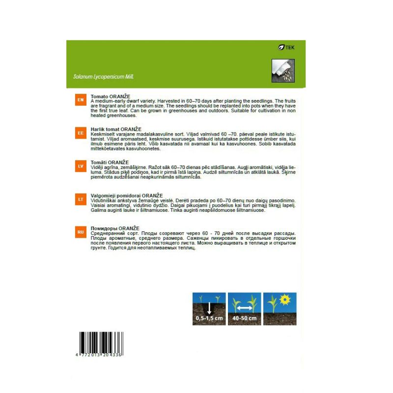 Sēklas tomāti oranže