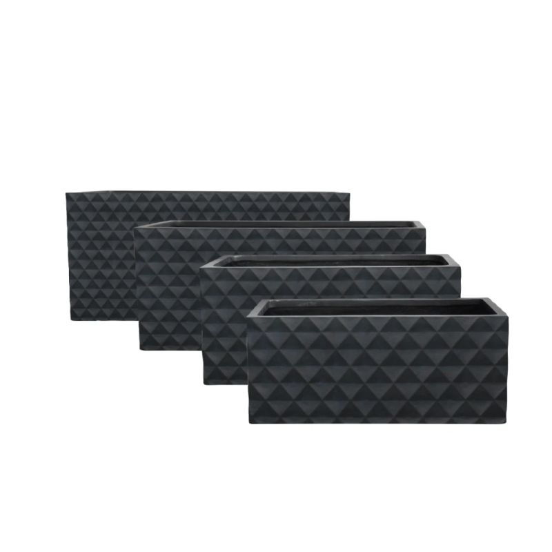 Puķu pods Domoletti LT24660-2S, keramika-māls, 30 cm, melna krās.