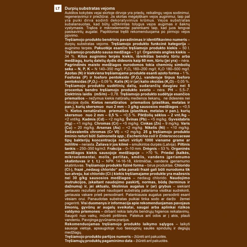 Substrāts kūdras mauriņam 50l gc