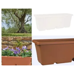 Gėlių vazonas Domoletti TBTISB50-110, plastikinis, 50 cm x 17 cm, balta sp.