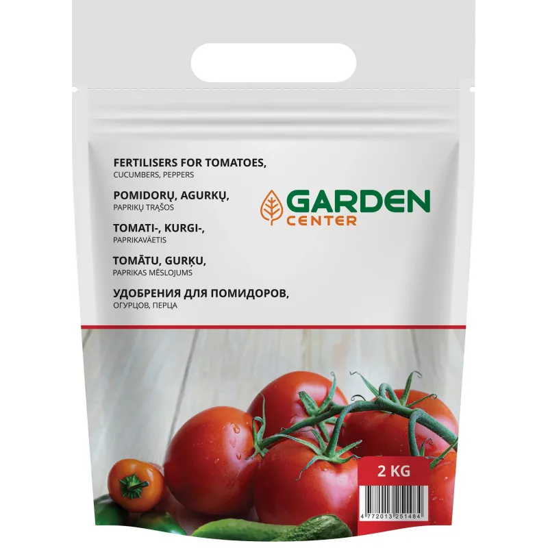 Mēslojums tomātiem, pipariem Garden Center, lielam apjomam, 2 kg