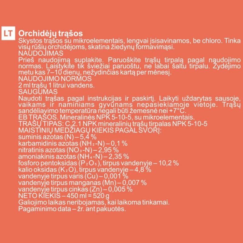 Orhideju mēslojums garden center 450ml