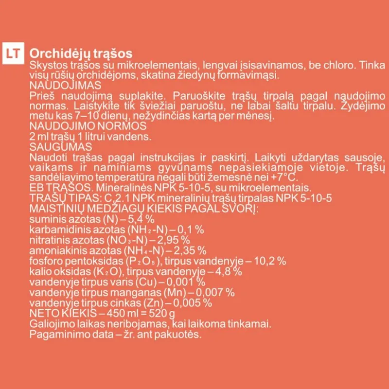 Mēslojums orhidejām Garden Center, šķidrums, 0.45 l