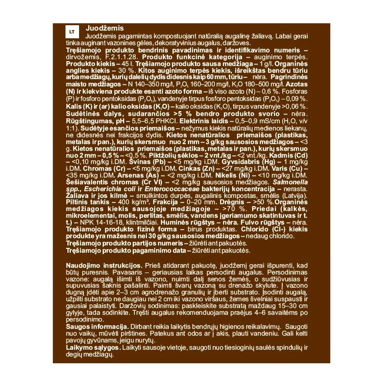 Melnzeme 45l garden center ,54,