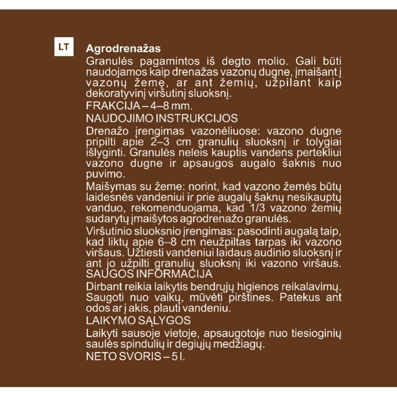 Agro drenāža 5 l garden center