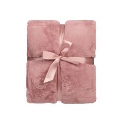 Pleds auduma 150x200 cm divpusējs rozā