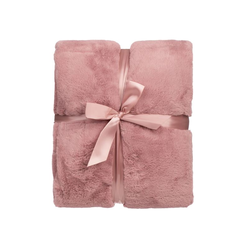 Pleds auduma 150x200 cm divpusējs rozā