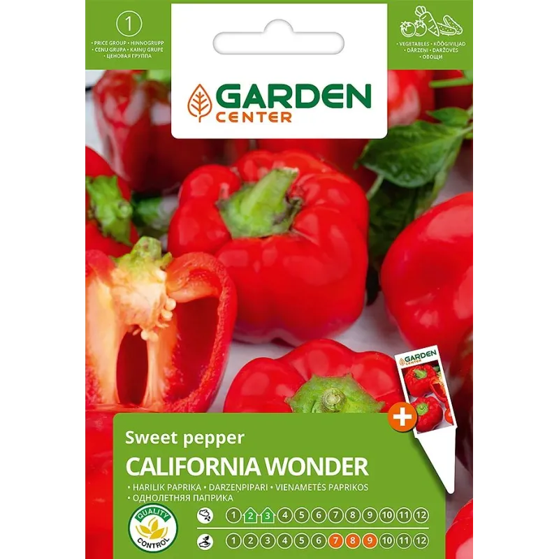 Sēklas Garden Center, paprika CALIFORNIA WONDER, 0.1 g