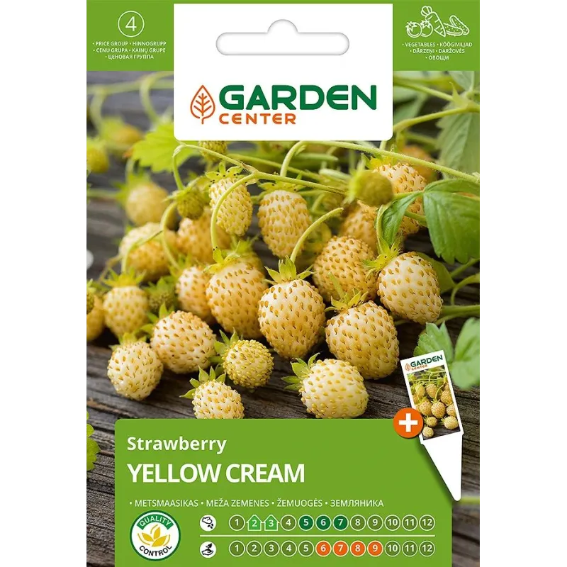 Sēklas Garden Center, meža zemenes YELLOW CREAM, 0.1 g