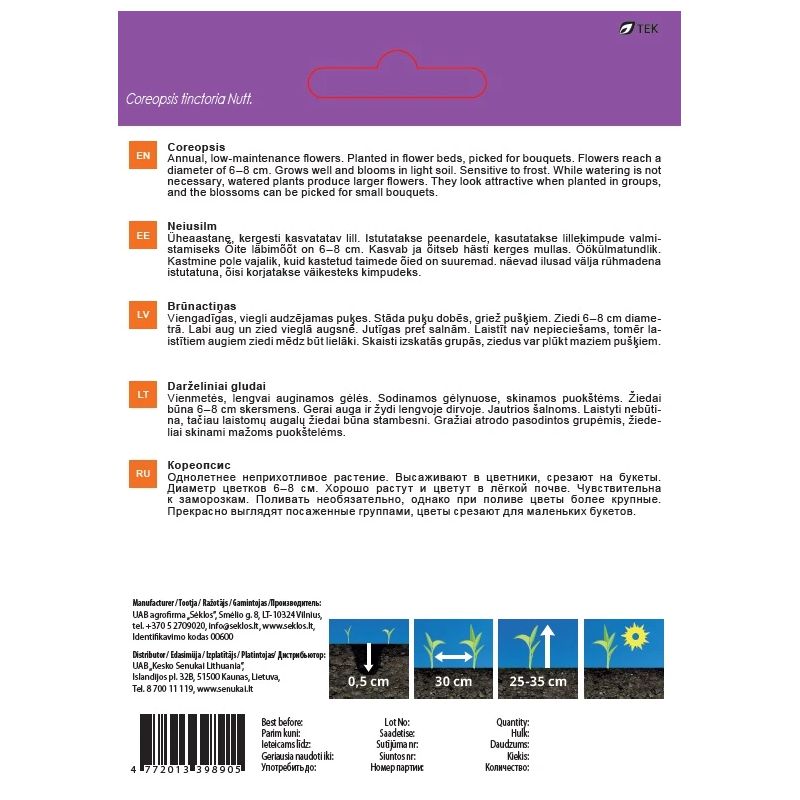 Sēklas ziedu gludi mix 0.5g