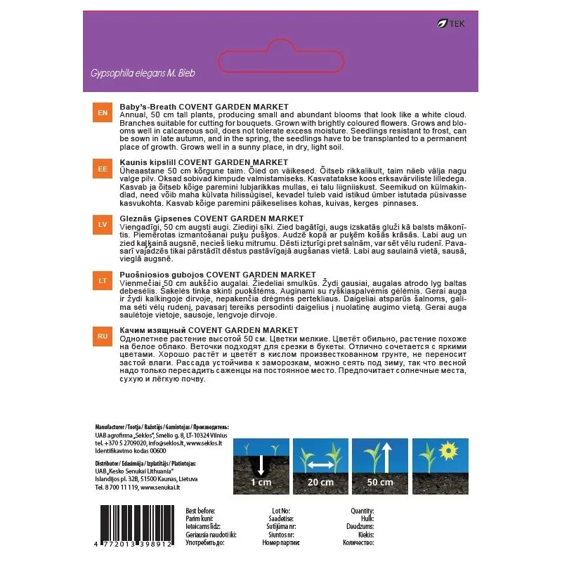 Sēklas Garden Center ģipsenes COVENT GARDEN MARKET, 1 g