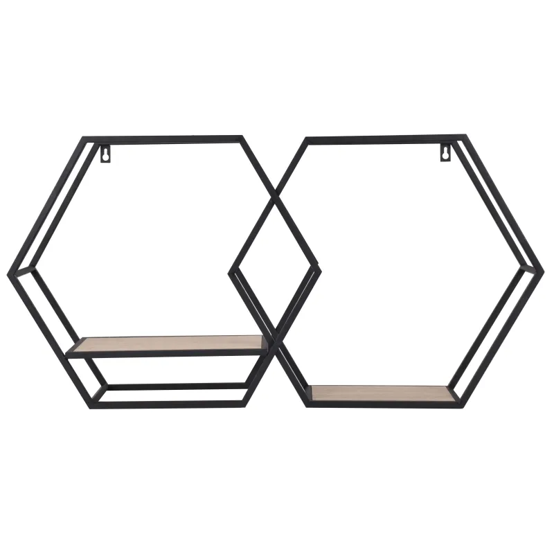 Настенная полка Domoletti Siorus, коричневый-черный, 56 см x 41 см x 14 см