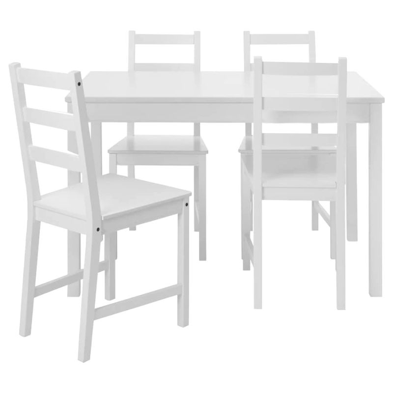 Ēdamgalds un 4 krēsli baltā krāsā