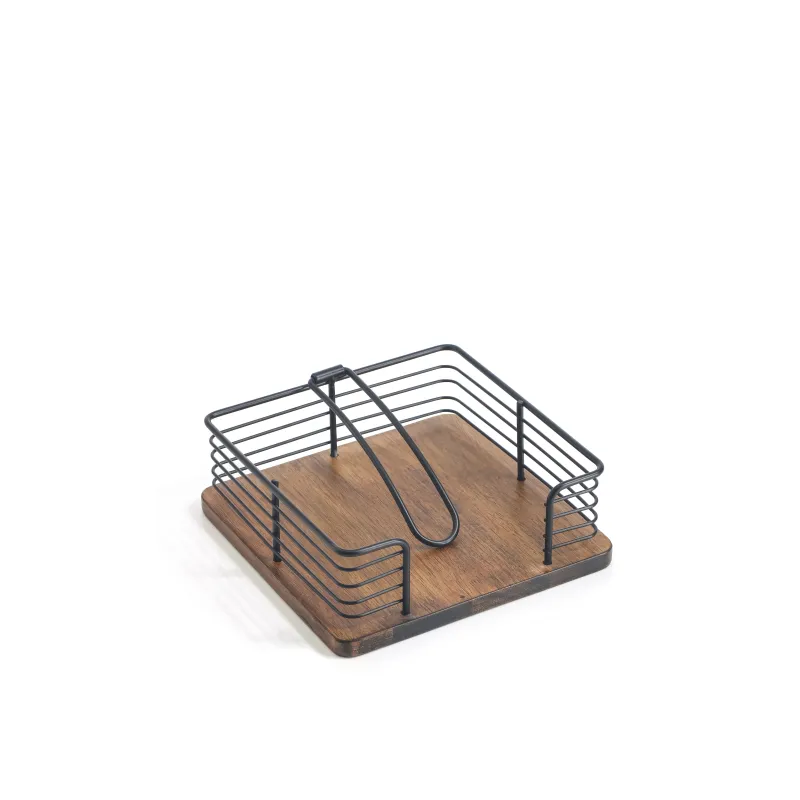 Salvešu turētājs Domoletti, 190 mm x 190 mm, melna krās.-koka krās.