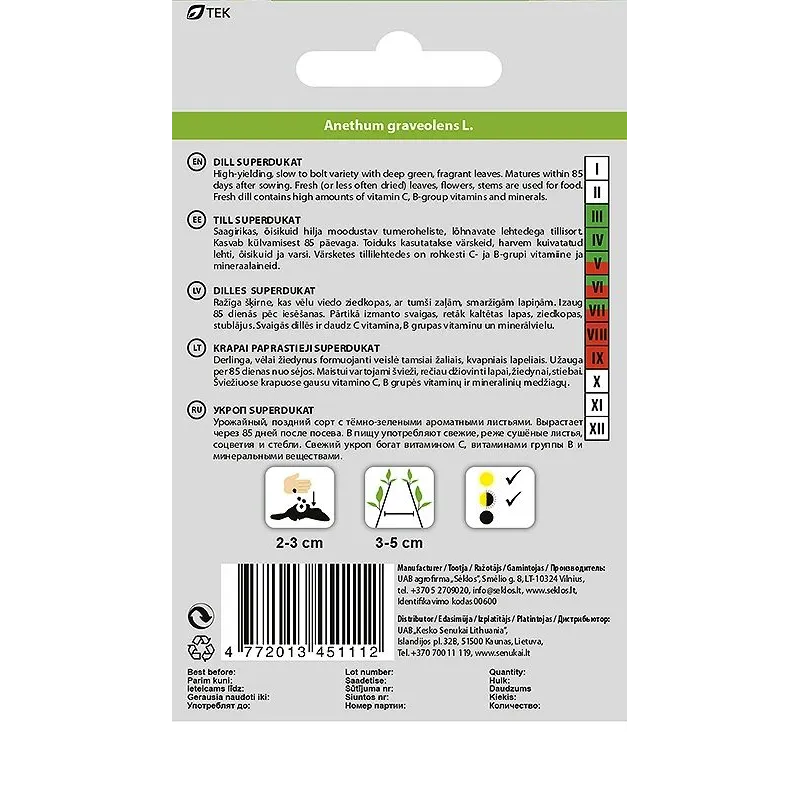 Sēklas garšv.dilles superdukat 2g