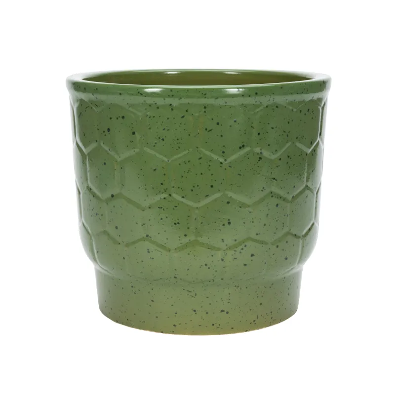 Цветочный горшок Domoletti FP.0057.017.M, керамика-глина, зеленый цв.