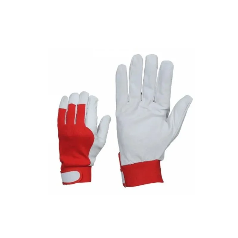 Cimdi āda Forte Tools, balta-sarkana, L