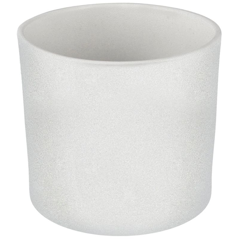 Keram.puķu pods walec structur d15 balts