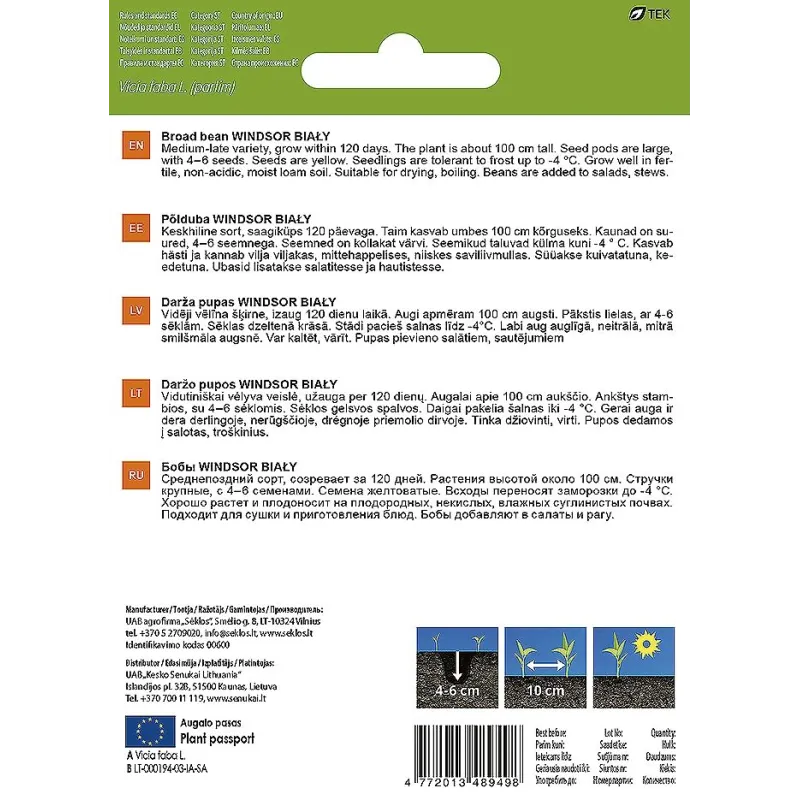 Sēklas Garden Center, pupas WINDSOR, 30 g