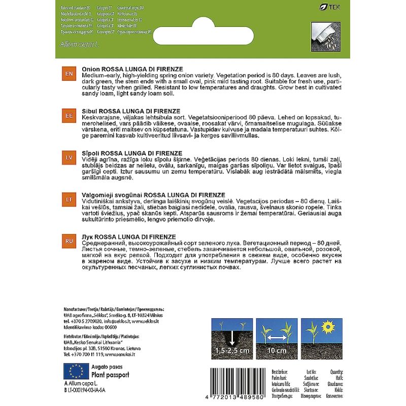 Sēklas sīpolu rossa lugandi firenze 2g