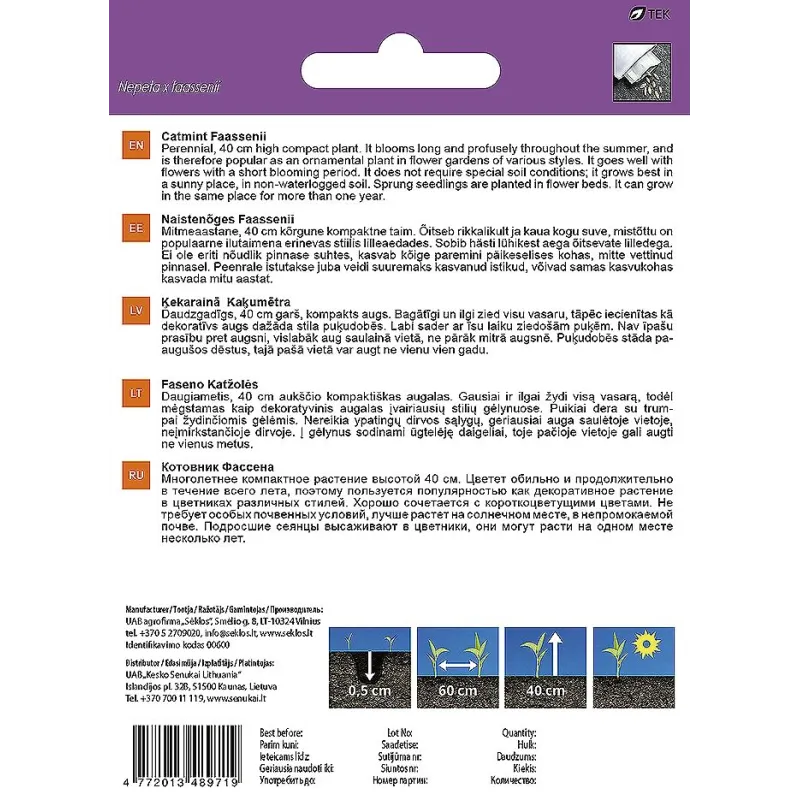 Sēklas Garden Center kaķumētras FASENO, 0.5 g