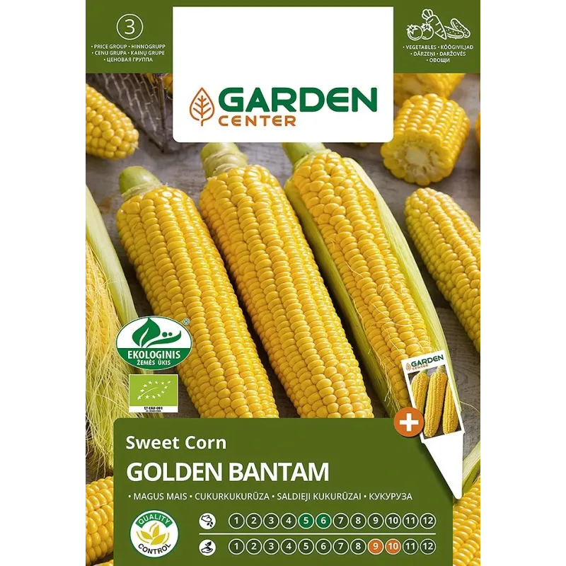 Sēklas Garden Center, saldā kukurūza Bantam, 3 g