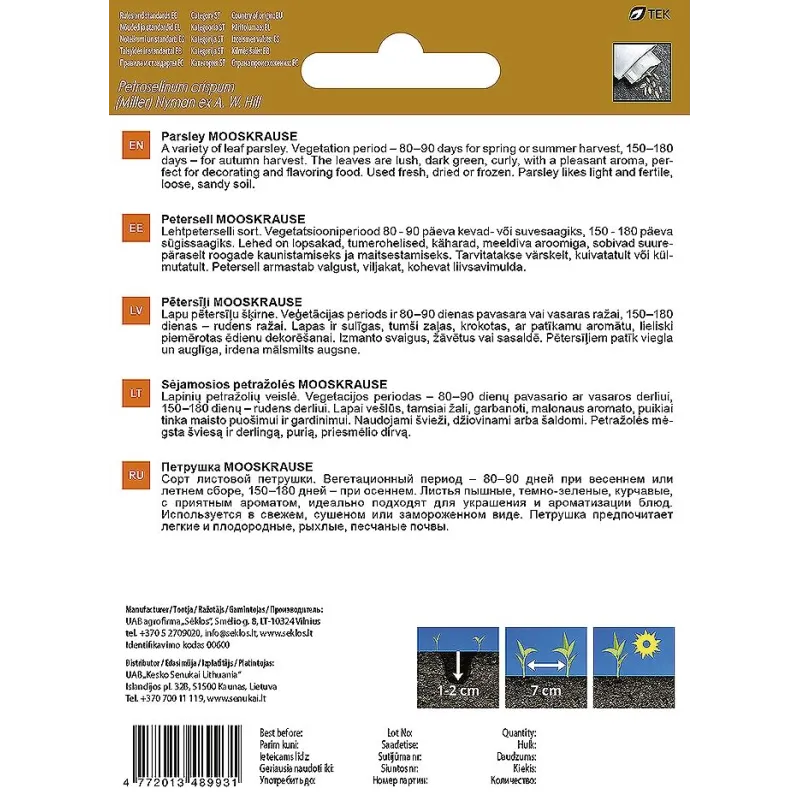 Sēklas Garden Center pētersīļi MOSSKRAUSE, 2 g