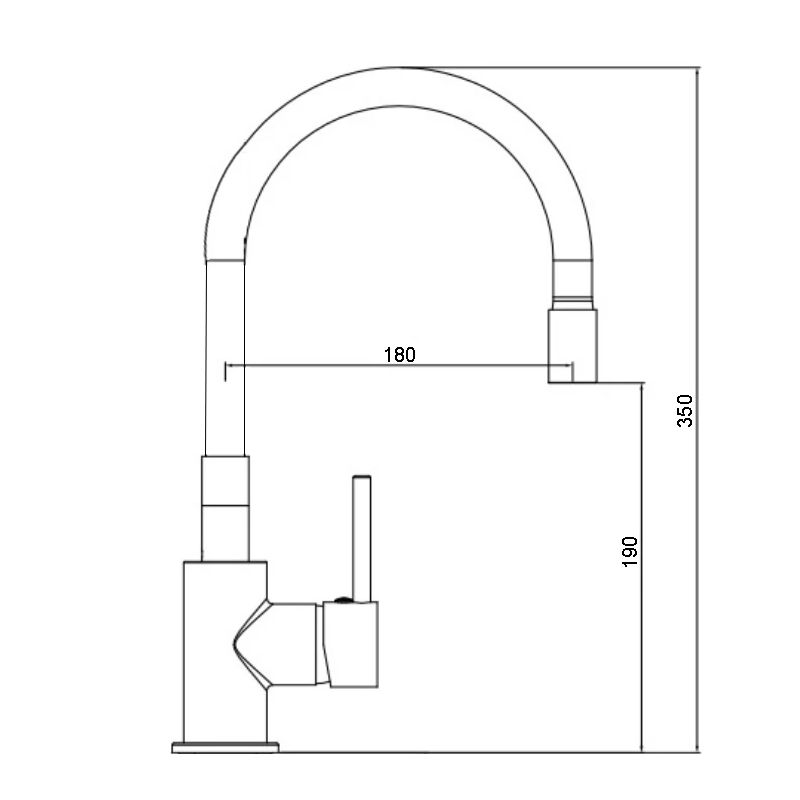 Virtuves maisītājs ar melnu cauruli melb