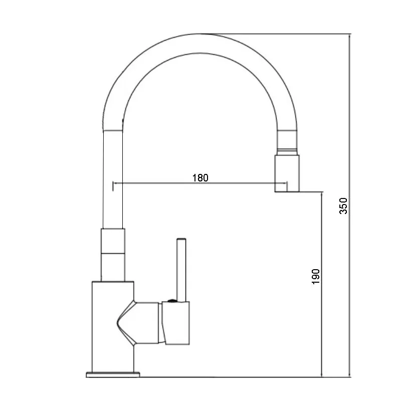 Virtuves jaucējkrāns Thema Lux Melbourne, melna
