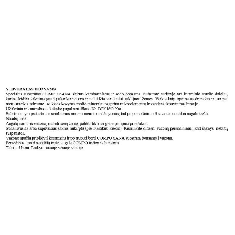 Augsnes substr bonzai compo sana 5l