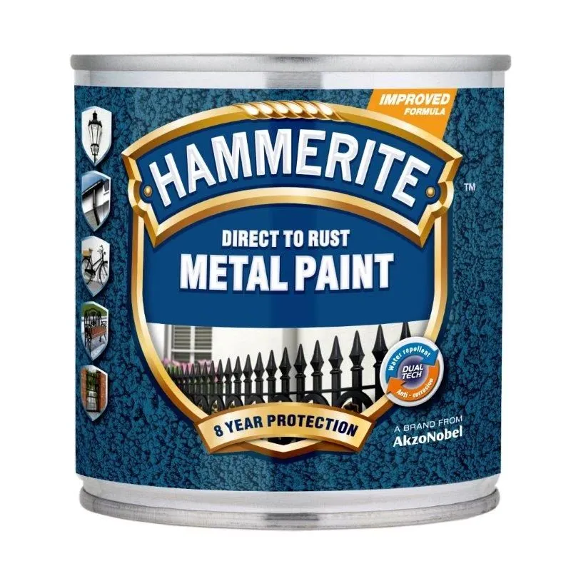 Emaljas krāsa, aizsargā metāla konstrukcijas pret koroziju Hammerite Hammered, spīdīga, 0.25 l, vara krās.